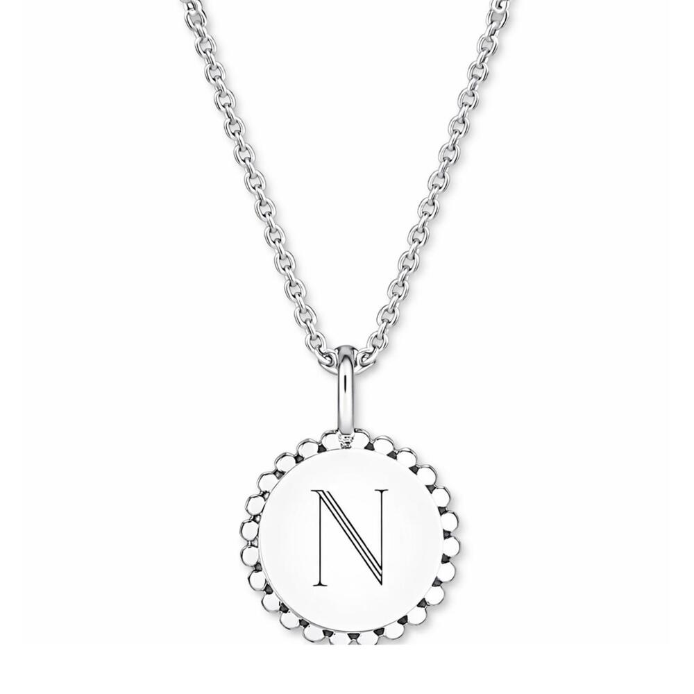 Sarah Chloe Initial Pendant Necklace in Sterling Silver 18"